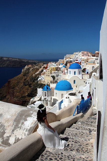 santorini wedding bride